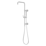 Modern Round 28 in. Shower Column with 60 in. Hose and Handheld Shower in Polished Chrome