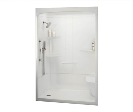 MAAX 107002-S2-000-001 ALLIA SHR-6034 Acrylic Alcove Center Drain Three-Piece Shower in White