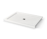 MAAX 420036-543-001-100 B3Square 6042 Acrylic Corner Right Shower Base in White with Anti-slip Bottom with Center Drain