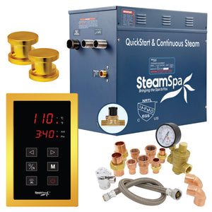 SteamSpa Premium 10.5 KW QuickStart Acu-Steam Bath Generator Package with Built-in Auto Drain in Gold PRT1050GD-A