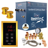 SteamSpa Premium 12 KW QuickStart Acu-Steam Bath Generator Package with Built-in Auto Drain in Gold PRT1200GD-A