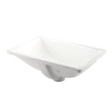 DAX Ceramic Square Single Bowl Undermount Bathroom Basin, White BSN-202C-W
