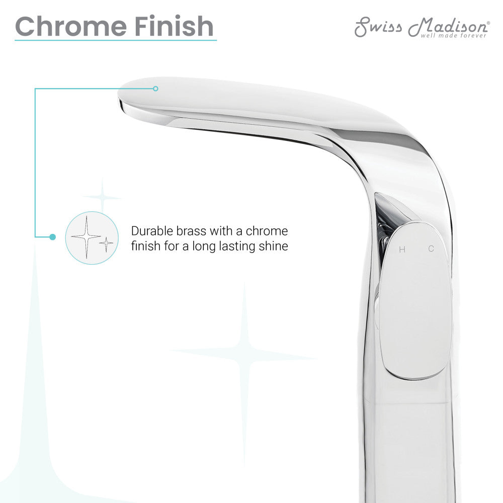 Chateau Single Hole, Single-Handle, Bathroom Faucet in Chrome