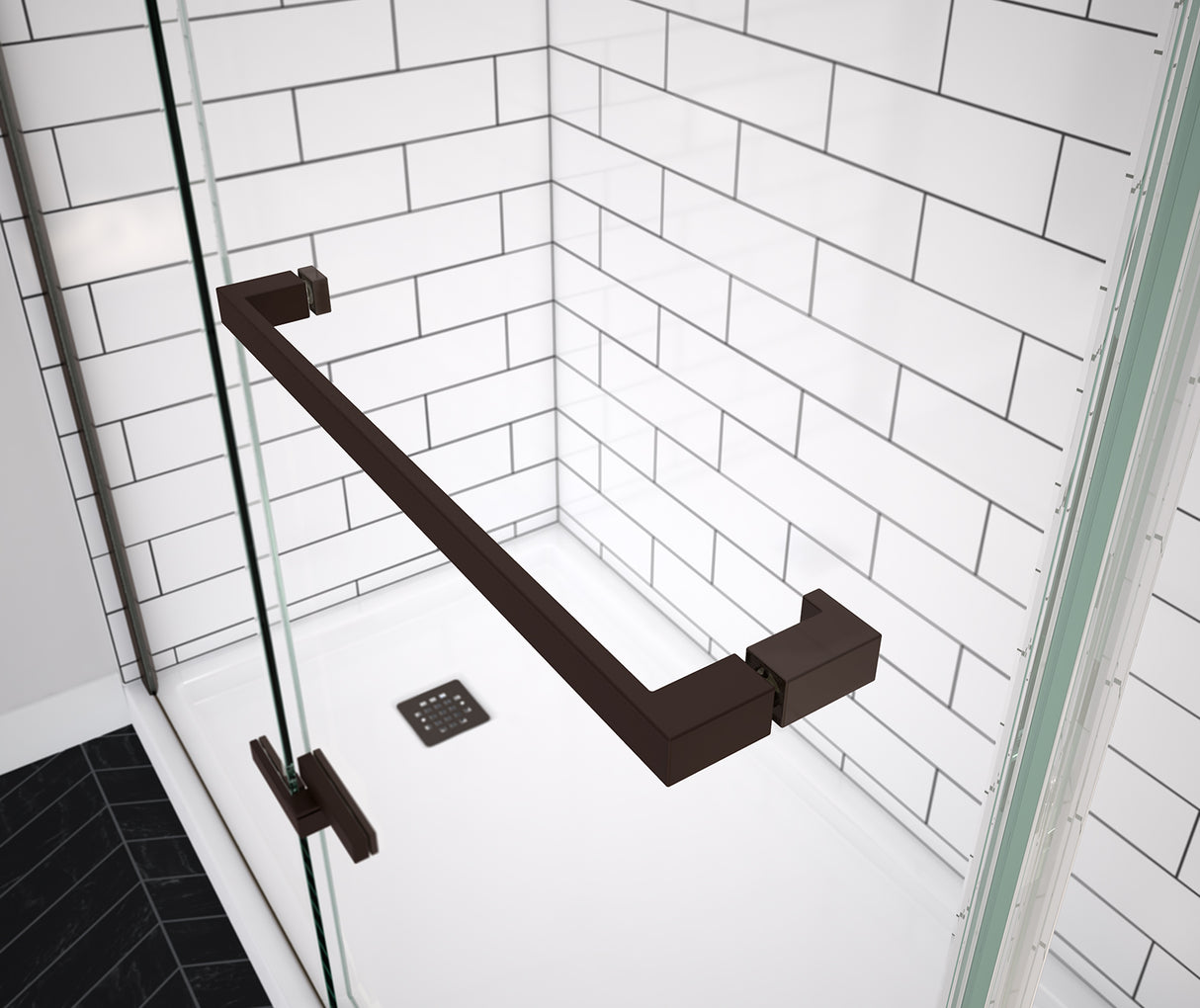 MAAX 139576-900-173-000 Reveal Sleek 71 38-41 x 71 ½ in. 8 mm Pivot Shower Door for Alcove Installation with Clear glass in Dark Bronze