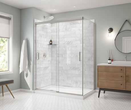 MAAX 136561-900-084-000 Incognito 76 Return Panel for 36 in. Base with Clear glass in Chrome