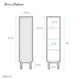 Classe 15" W x 60" H x 15" D Linen Cabinet in Oak