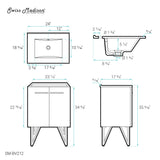 Annecy 24 Single, Glossy White, Two Doors, Bathroom Vanity