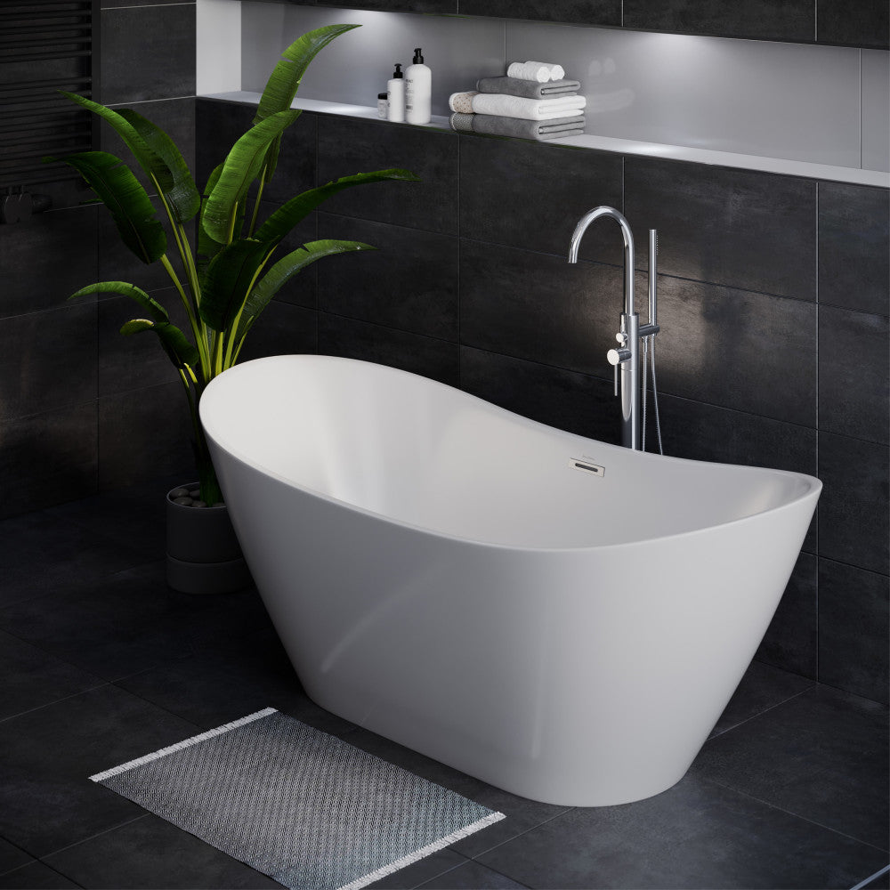 Ivy 60" Double Slipper Freestanding Bathtub