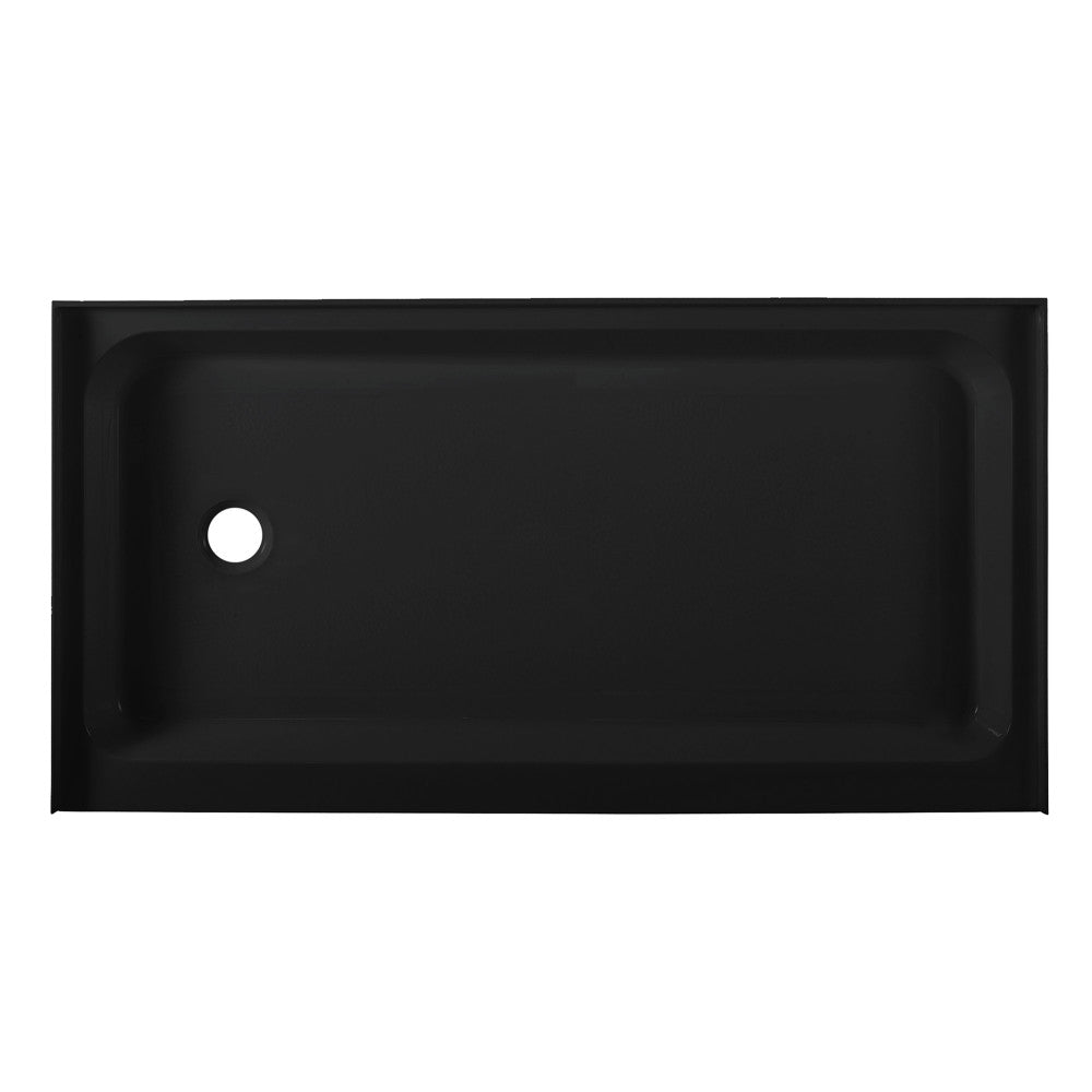 Voltaire 60 x 32 Acrylic Black, Single-Threshold, Left-Hand Drain, Shower Base