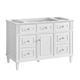 Lorelai 48" Single Vanity, Bright White w/ 3 CM Victorian Silver Silestone Top