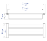 ALFI brand AB9539-PC Polished Chrome 24 inch Towel Bar & Shelf Bathroom Accessory