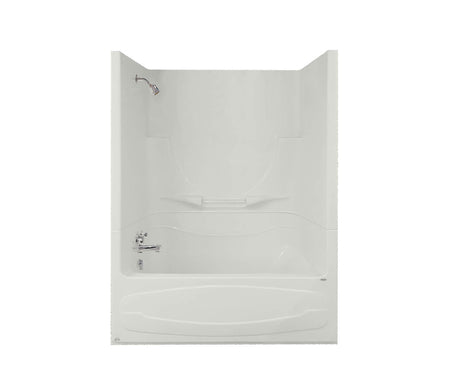 MAAX 105621-091-001-106 Figaro II AFR 59 x 33 Acrylic Alcove Left-Hand Drain Two-Piece 10 Microjets Tub Shower in White