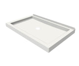 MAAX 410003-505-001-000 B3Round 4836 Acrylic Wall Mounted Shower Base in White with Center Drain