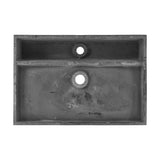 Lisse 16" Square Concrete Vessel Bathroom Sink in Dark Grey