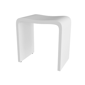 DAX Solid Surface Bathroom Stool,  Matte White Finish, 15-3/4 x 17-1/8 x 11-13/16 Inches (DAX-ST-02) DAX-ST-02
