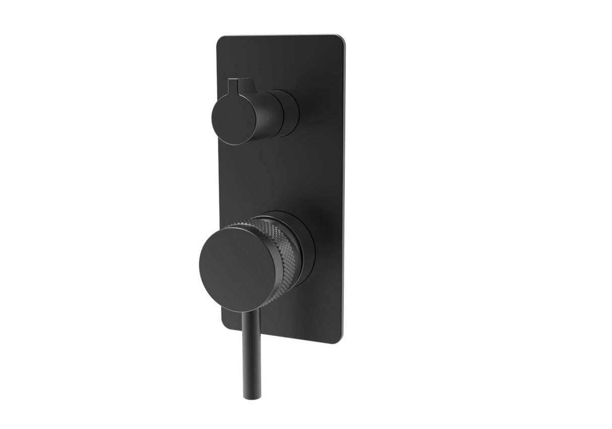 DAX Brass Square Shower Valve with 2 Functions, Matte Black DAX-12542-BL