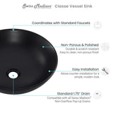 Classe 16 Color Ceramic Sink in Matte Black