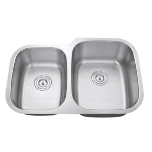 DAX Stainless Steel 40/60 Double Bowl Undermount Kitchen Sink, Brushed Stainless Steel DAX-3120R