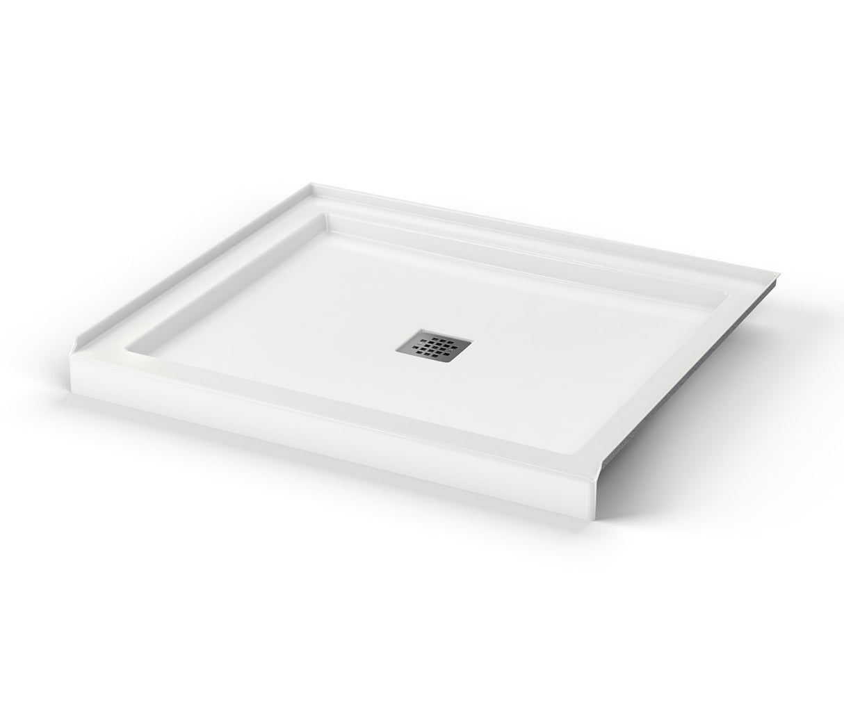 MAAX 420034-501-001-100 B3Square 4236 Acrylic Alcove Shower Base in White with Center Drain