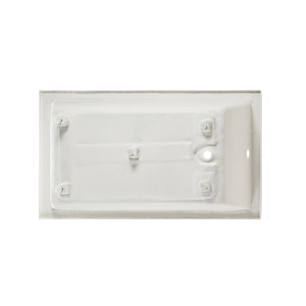 Voltaire 54 in x 30 in Acrylic Glossy White, Alcove, Integral Right-Hand Drain, Bathtub