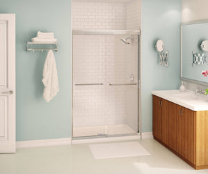 MAAX 135663-900-084-000 Aura 43-47 x 71 in. 6 mm Bypass Shower Door for Alcove Installation with Clear glass in Chrome