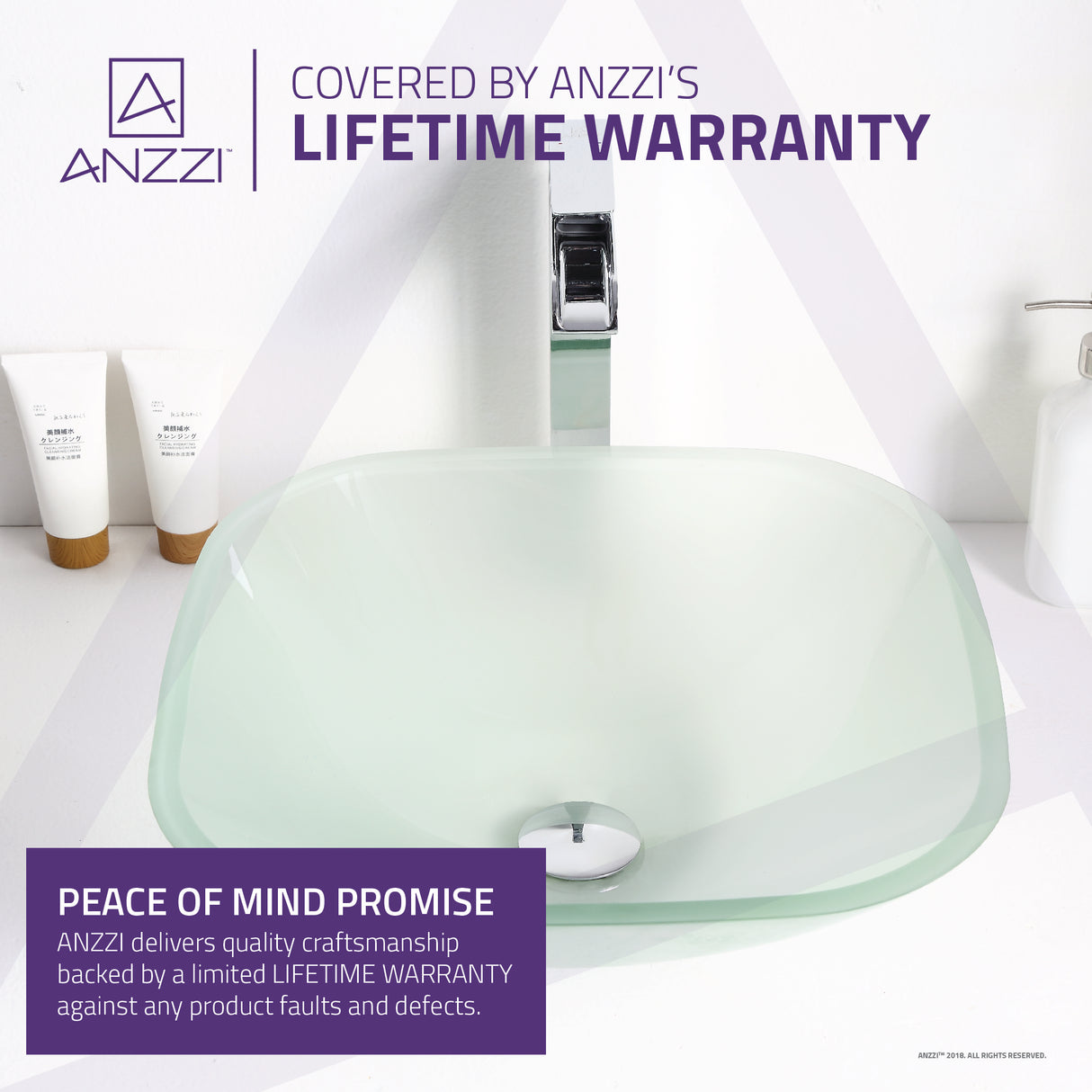 ANZZI LS-AZ081 Vista Series Deco-Glass Vessel Sink in Lustrous Frosted Finish