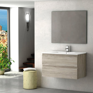 DAX Pasadena Engineered Wood and Porcelain Onix Basin Vanity Cabinet, 32", Pine DAX-PAS013212-ONX