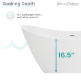 Ivy 60" Double Slipper Freestanding Bathtub