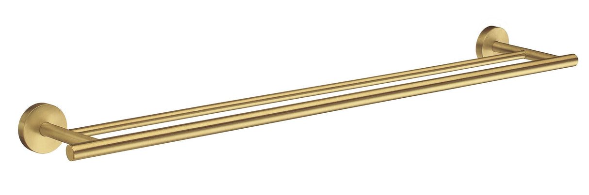 Smedbo Home Double Towel Rail in Brushed Brass
