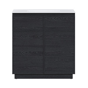 St. Tropez 36" Freestanding Bathroom Vanity in Black Oak with Sink Top