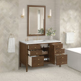Myrrin 48" Single Vanity, Mid Century Walnut w/ 3 CM Ethereal Noctis Silestone Top