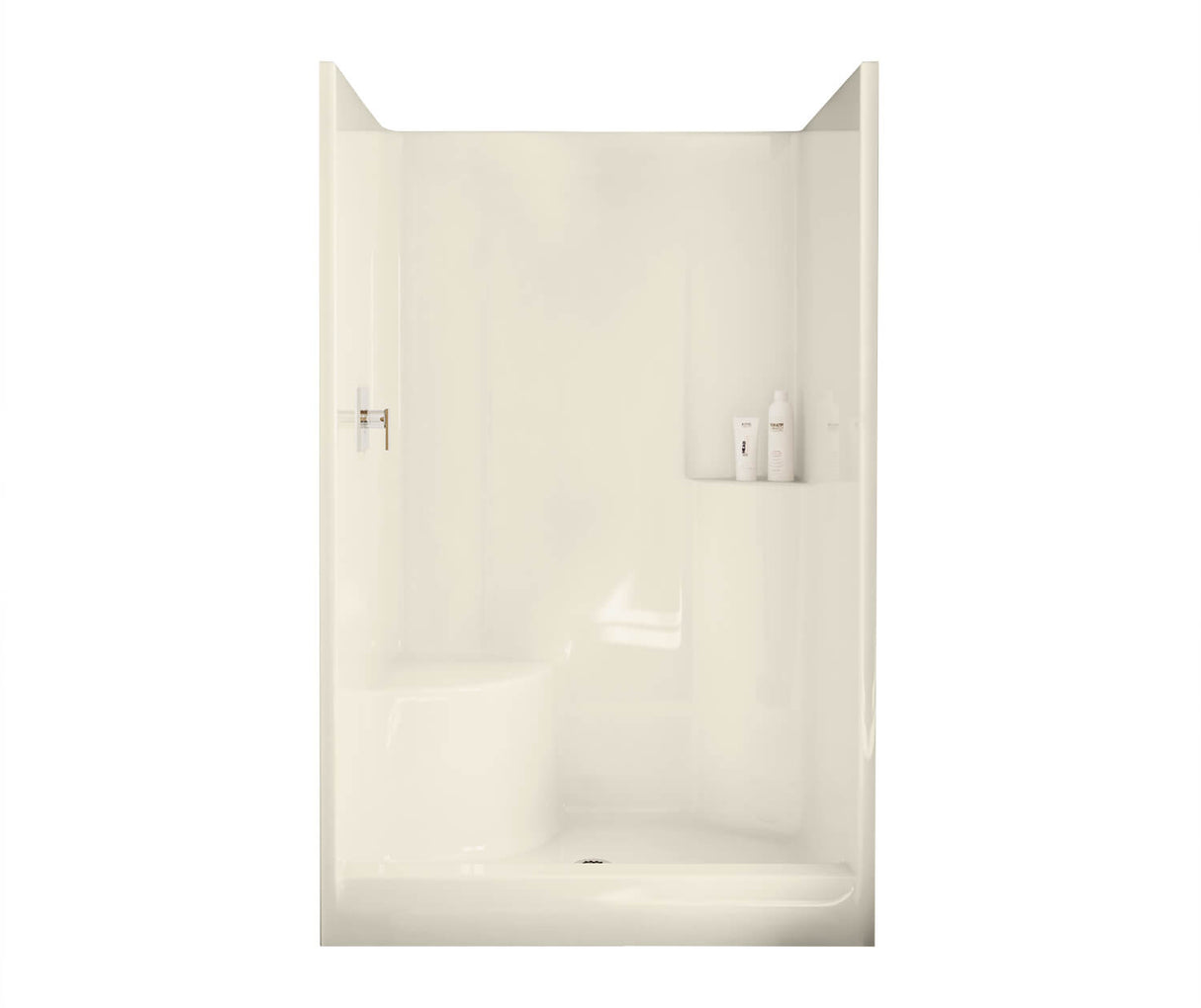 MAAX 102677-000-004-002 Evergreen 48 x 37 AcrylX Alcove Center Drain One-Piece Shower in Bone