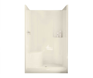 MAAX 102677-000-004-002 Evergreen 48 x 37 AcrylX Alcove Center Drain One-Piece Shower in Bone