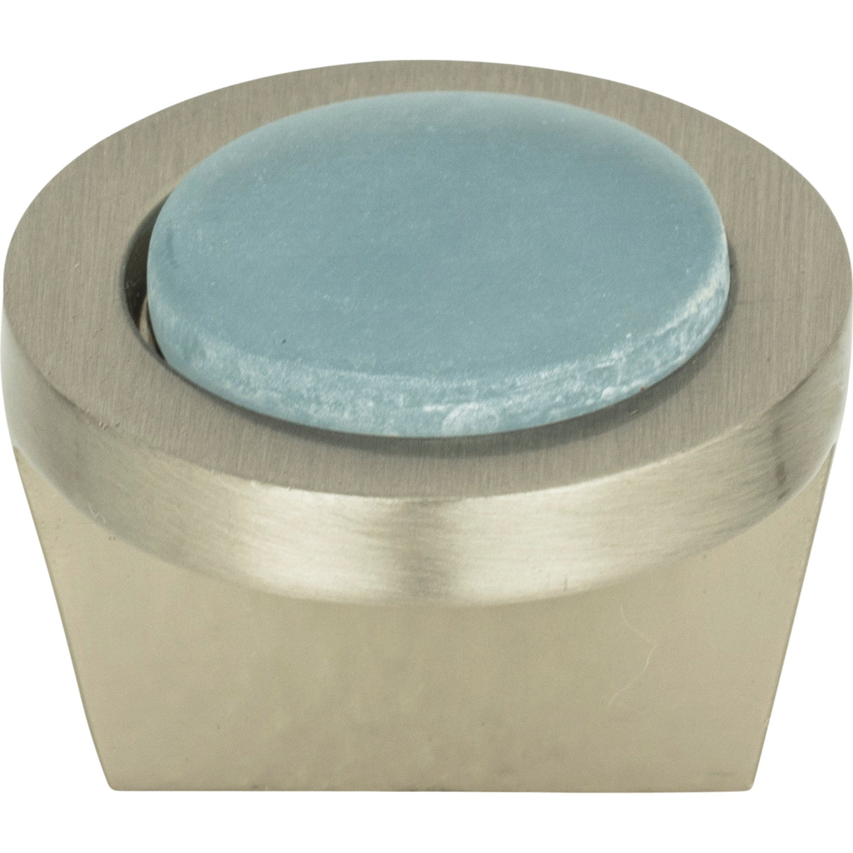 Atlas Homewares Spa Blue Round Knob 1 1/4 Inch Brushed Nickel