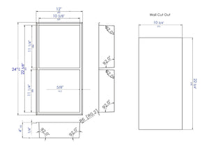ALFI brand 12 x 24 Polished Stainless Steel Vertical Double Shelf Bath Shower Niche