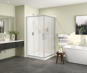MAAX 137451-900-084-000 Radia Square 42 x 42 x 71 ½ in. 6 mm Sliding Shower Door for Corner Installation with Clear glass in Chrome