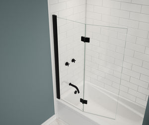 MAAX 137600-900-340-000 Edge Access 42 x 56 in. 6 mm Pivot Tub Screen for Alcove Installation with Clear glass in Matte Black