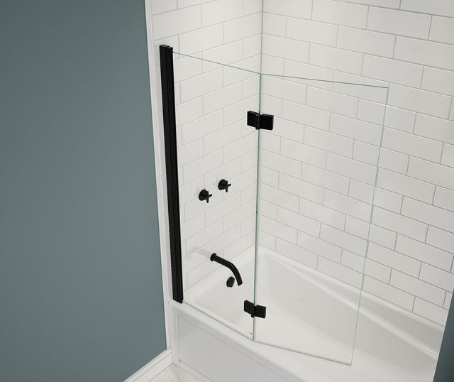MAAX 137600-900-340-000 Edge Access 42 x 56 in. 6 mm Pivot Tub Screen for Alcove Installation with Clear glass in Matte Black