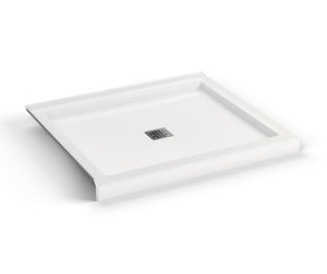 MAAX 420034-502-001-100 B3Square 4236 Acrylic Corner Left Shower Base in White with Center Drain