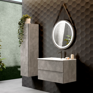 DAX Pasadena Vanity Cabinet with Onix Basin, 32", Cement DAX-PAS013281-ONX