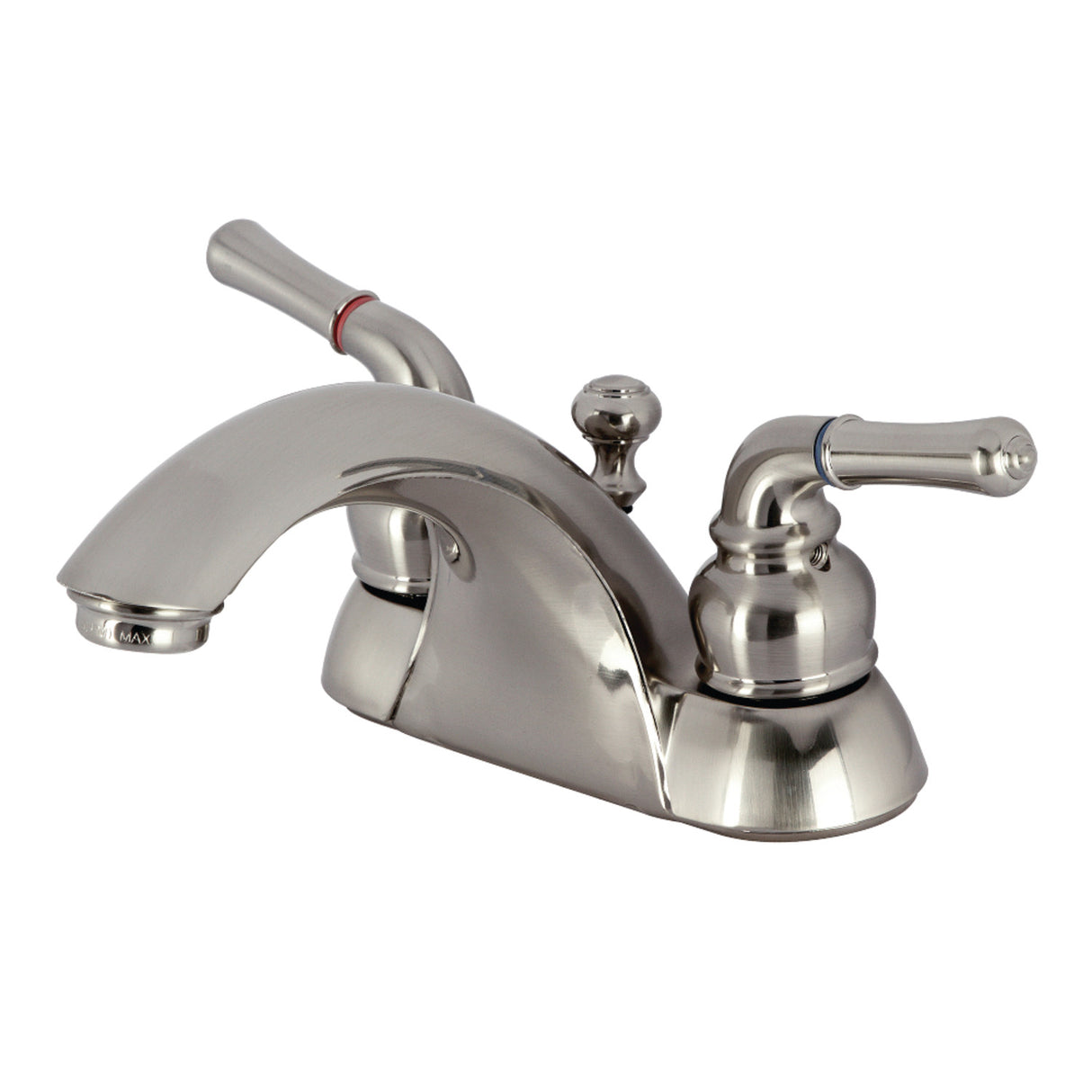 Kingston Brass KB2628 4 in. Centerset Bathroom Faucet, Brushed Nickel