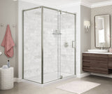 MAAX 137869-900-305-000 ModulR 60 x 36 x 78 in. 8mm Pivot Shower Door for Corner Installation with Clear glass in Brushed Nickel