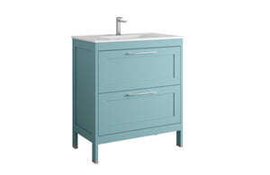 DAX Lakeside Engineered Wood and Porcelain Single Vanity with Onix Basin, 32", Deep Blue DAX-LAKE013219-ONX
