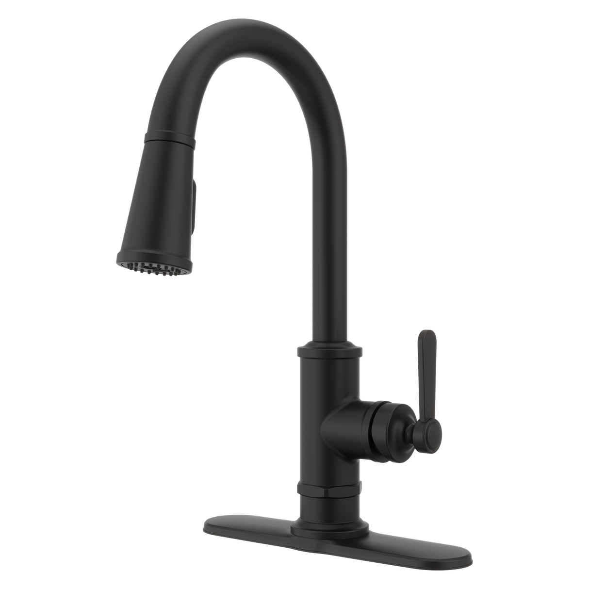 Port Haven 1-Handle Pull-Down Kitchen Faucet in Spot Defense Matte Black