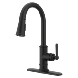 Port Haven 1-Handle Pull-Down Kitchen Faucet in Spot Defense Matte Black