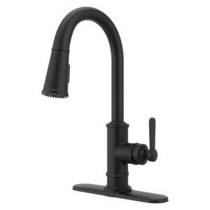 Port Haven 1-Handle Pull-Down Kitchen Faucet in Spot Defense Matte Black