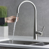 DAX Stainless Steel Single Handle Pull Down Kitchen Faucet, Brushed Stainless Steel DAX-S1087P