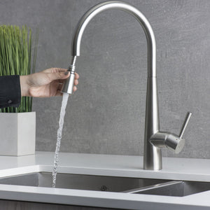 DAX Stainless Steel Single Handle Pull Down Kitchen Faucet, Brushed Stainless Steel DAX-S1087P