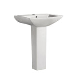 Sublime Pedestal Bathroom Sink Square Single Faucet Hole