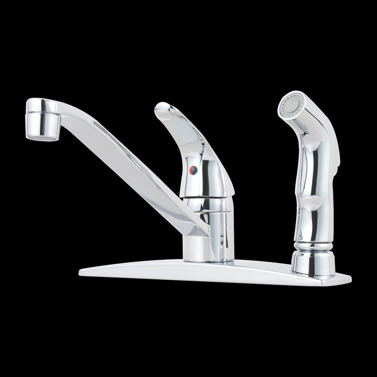 Pfirst Series 1-Handle Kitchen Faucet with Side Spray in Polished Chrome